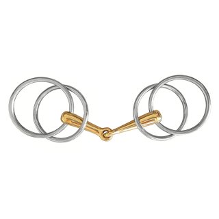 Double-ring bit (9,5 cm - 19,5 cm) Argentan stainless steel rings