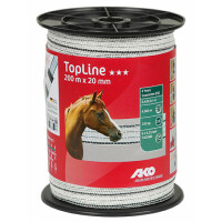 TopLine Plus Weidezaunband 200m - 20mm wei&szlig;-schwarz