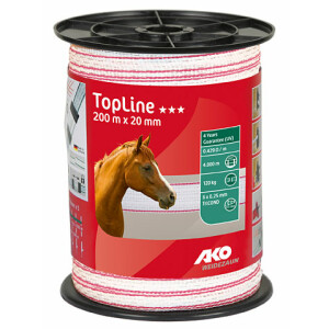 TopLine Fence Tape 200m - 20 mm white-pink