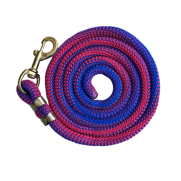 Führstrick "Cuckoo" rundgeflochten mit Snap Karabiner  blau-pink-lila Snap-Karabiner