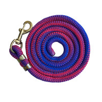 Führstrick "Cuckoo" rundgeflochten mit Snap Karabiner  blau-pink-lila Snap-Karabiner