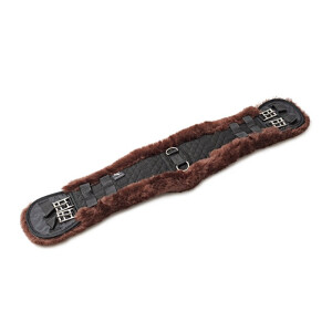 Contoured saddle girth with lambskin 50-70 cm 5cm black mocca