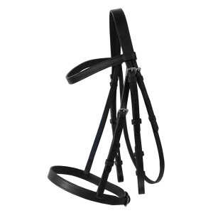 Leather bridle with girth reins &quot;Penny&quot; black Pony