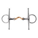 Snaffle with cheeks, stainless steel, double jointed,...