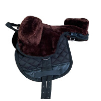 Synthetic fur saddle "German Riding Adult" Full mocca