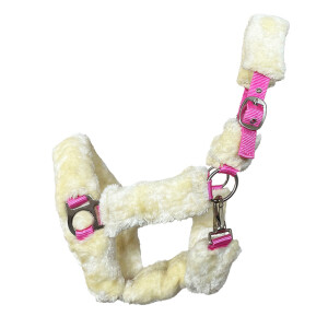 Fur halter "Fuzzy" Pony pink-nature