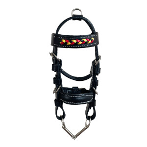 Mini bridle Black-Red-Gold