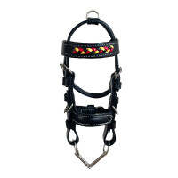 Mini bridle Black-Red-Gold